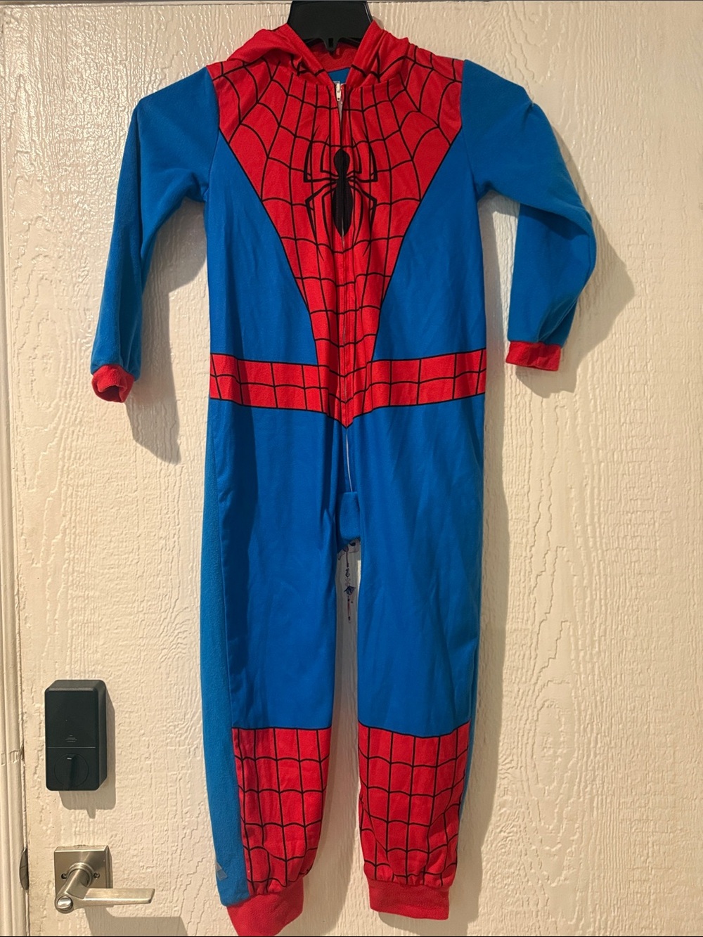 Spiderman Blue and Red Kids Hooded One-Piece Costume